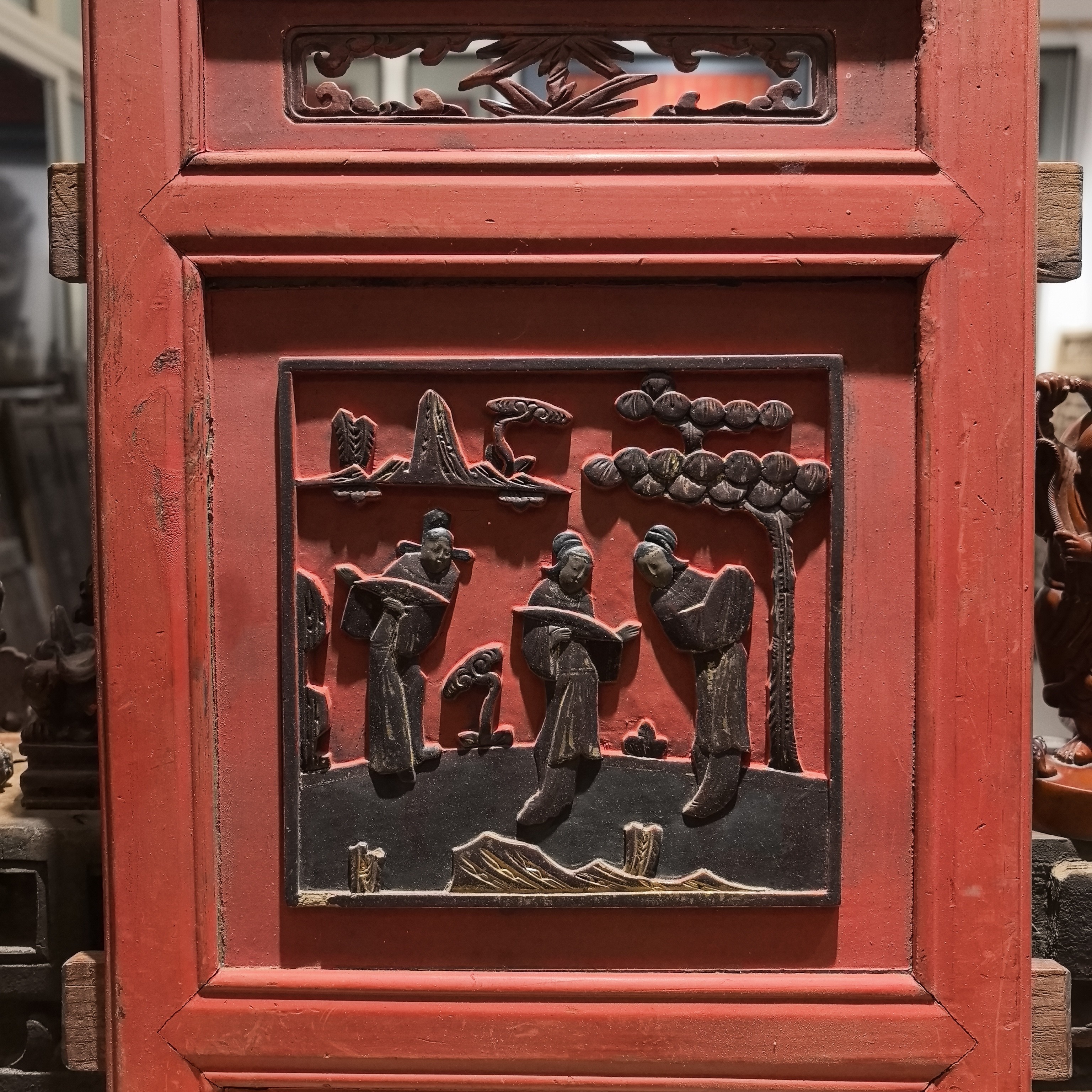 木雕民俗老物件花板床面把玩收藏佳品