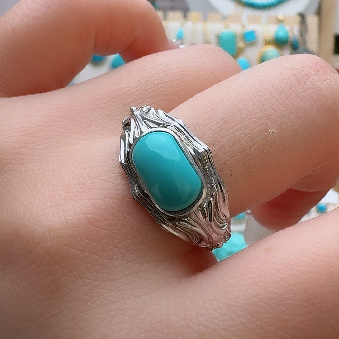 绿松石珠宝奇石银S925镶嵌