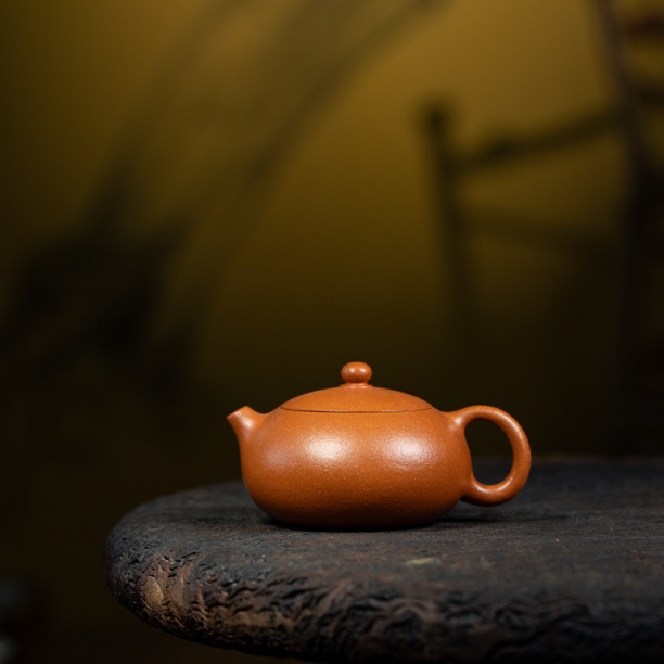 宜兴黄龙山原矿手工功夫茶实用茶器冷金黄(扁西施)270cc