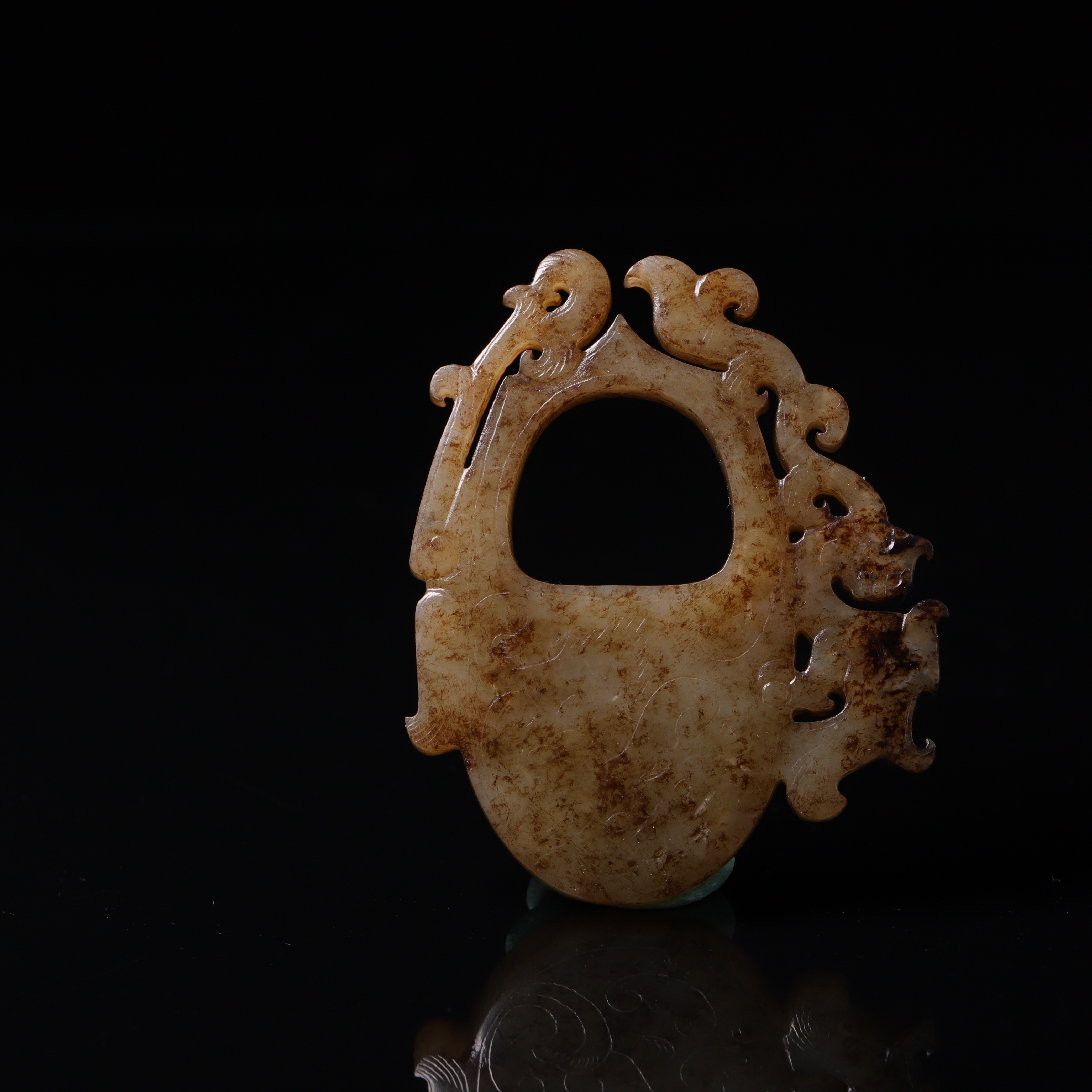 1678明代和田玉鸡心佩2275