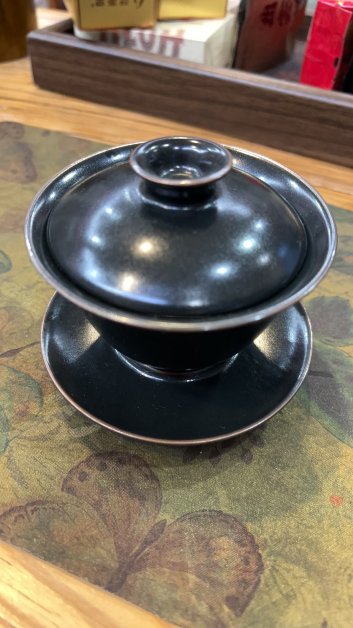 乌金岩茶利器三才盖碗120毫升