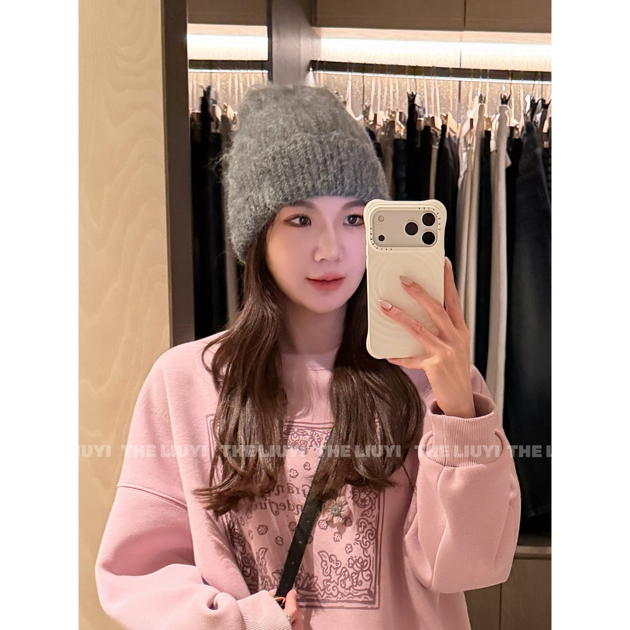 【LIUYI】羊毛混纺加厚保暖拉毛针织百搭/女装2884