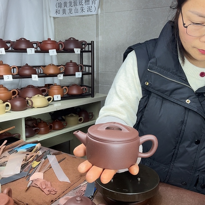 易***达茶壶紫砂紫泥汉瓦170cc半手