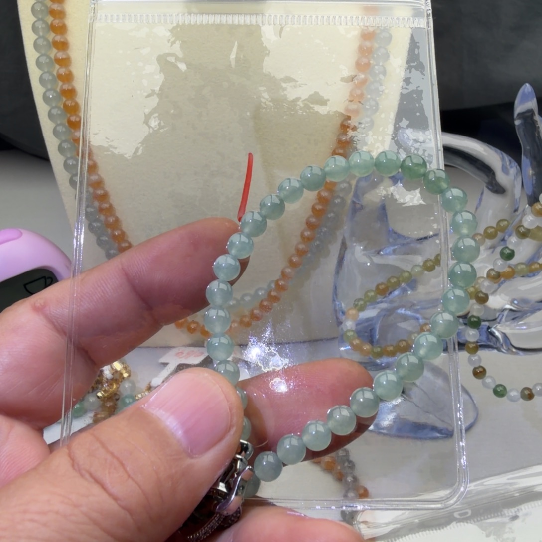 雨***玲翡翠未镶嵌手链翡翠珠链