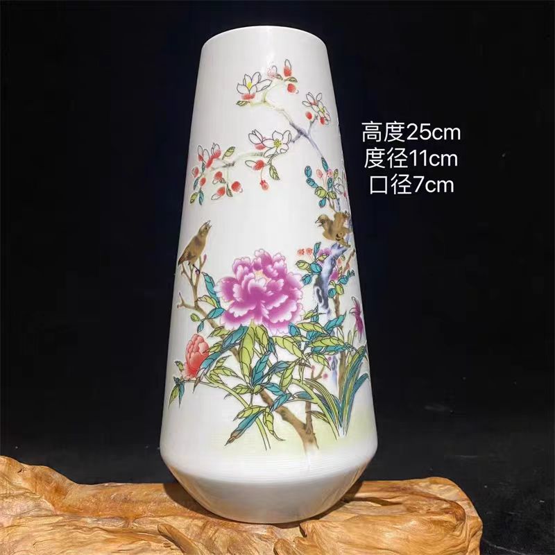 景德镇陶瓷花鸟花插瓶