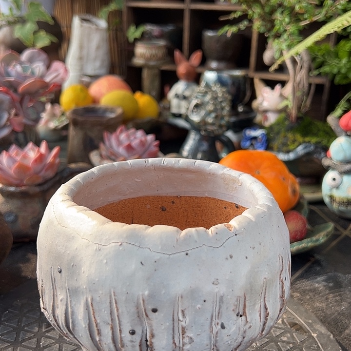 瑕疵粗陶手工高温花盆