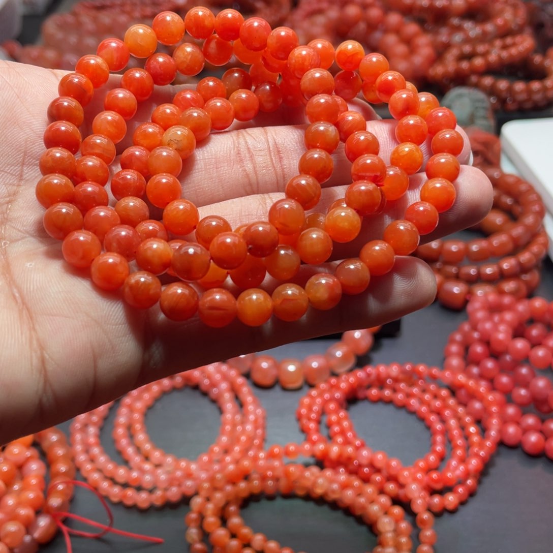 南红玛瑙手链未镶嵌