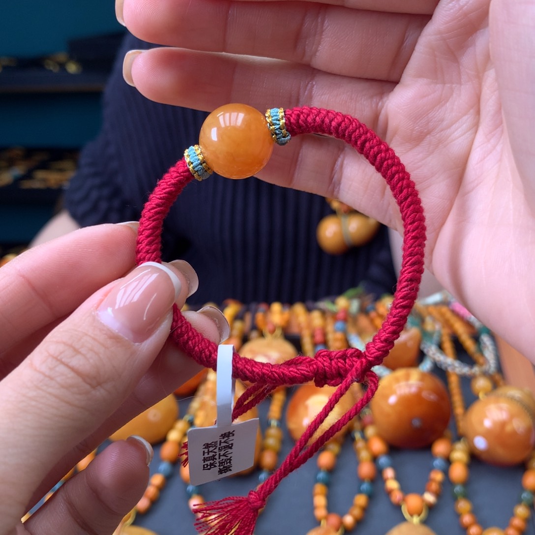 蜜蜡未镶嵌手绳天然