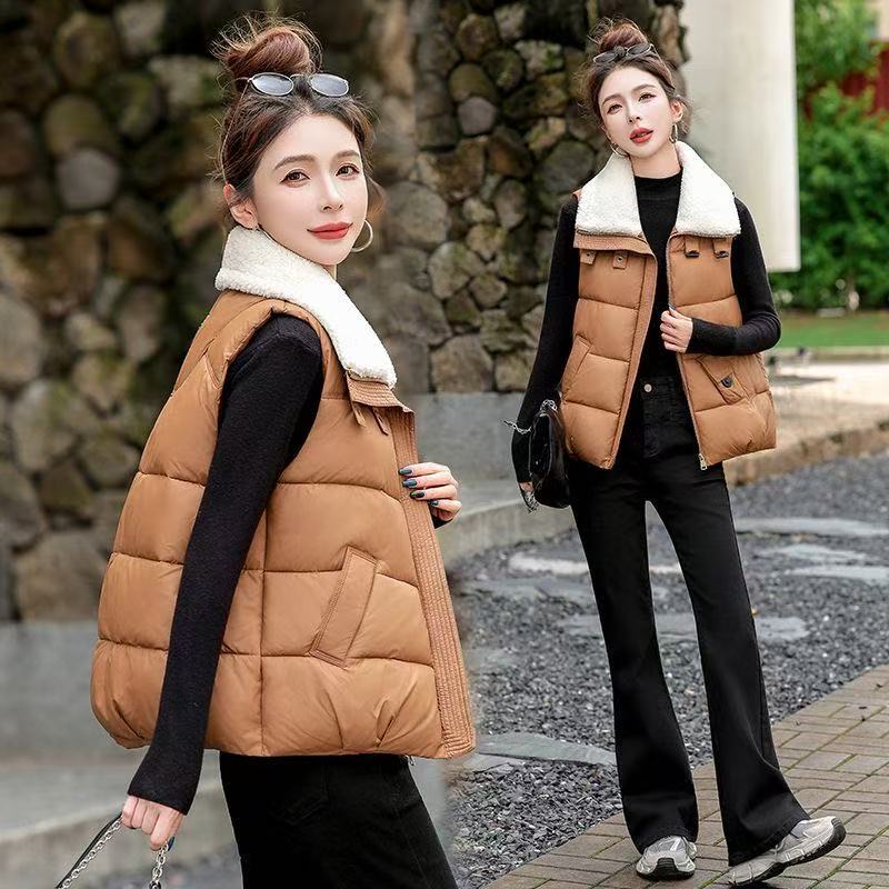 M20-马夹保暖宽松棉马甲洋气秋冬韩版欧美风法式极简风百搭外穿