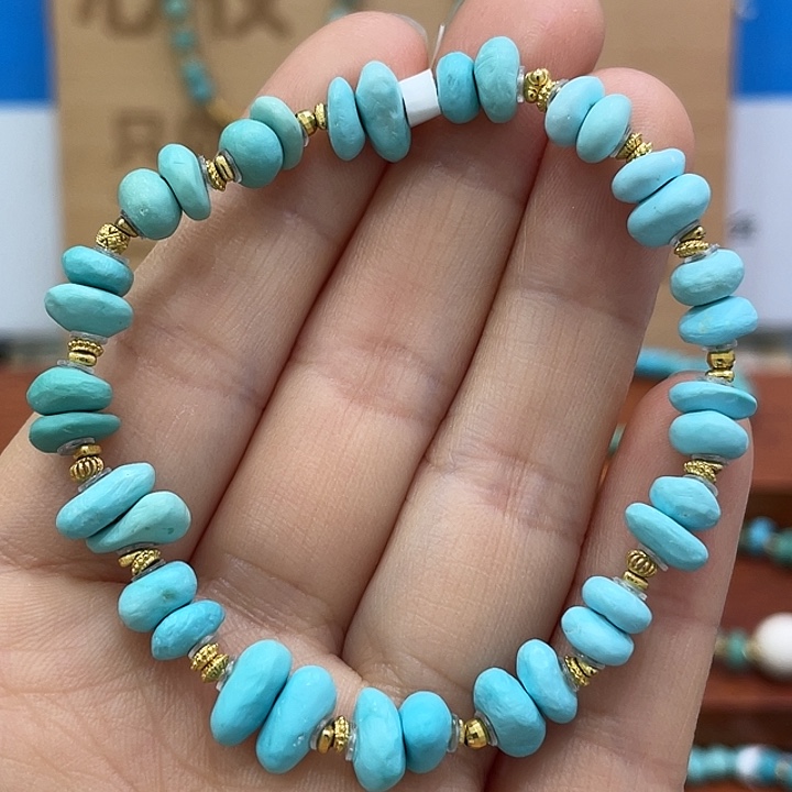 绿松石18K金镶嵌珠宝奇石