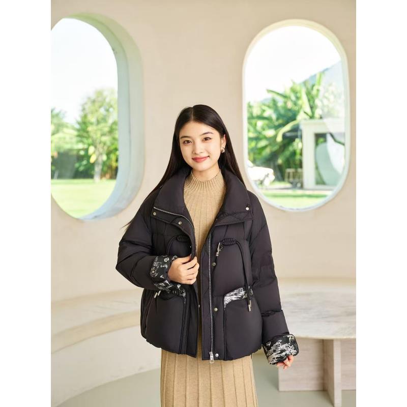【6278】大漫甄选高奢拼接盘扣新中式国风羽绒服JE081