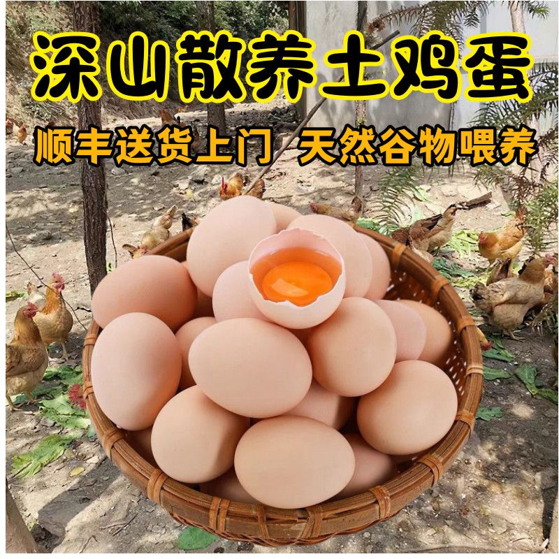 【60枚】精选农村土鸡蛋新鲜营养健康谷物喂养鲜蛋