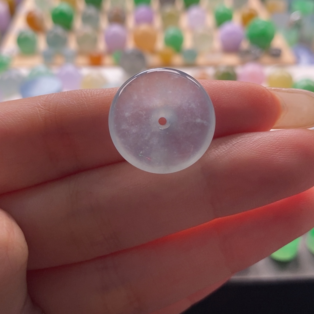 翡翠未镶嵌颈饰天空蓝冰扣卡18+*4.8