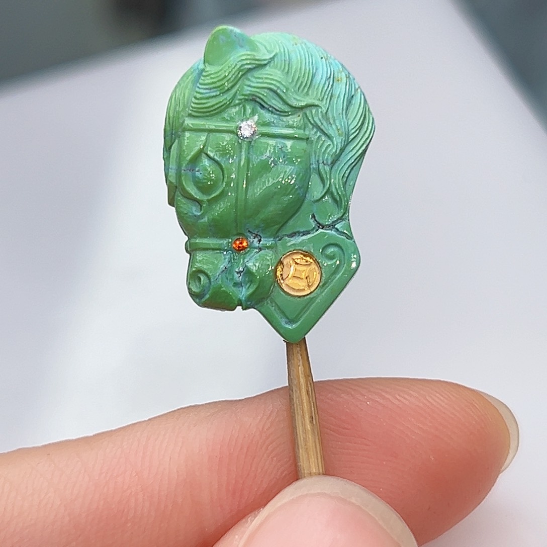 绿松石珠宝奇石18K金镶嵌