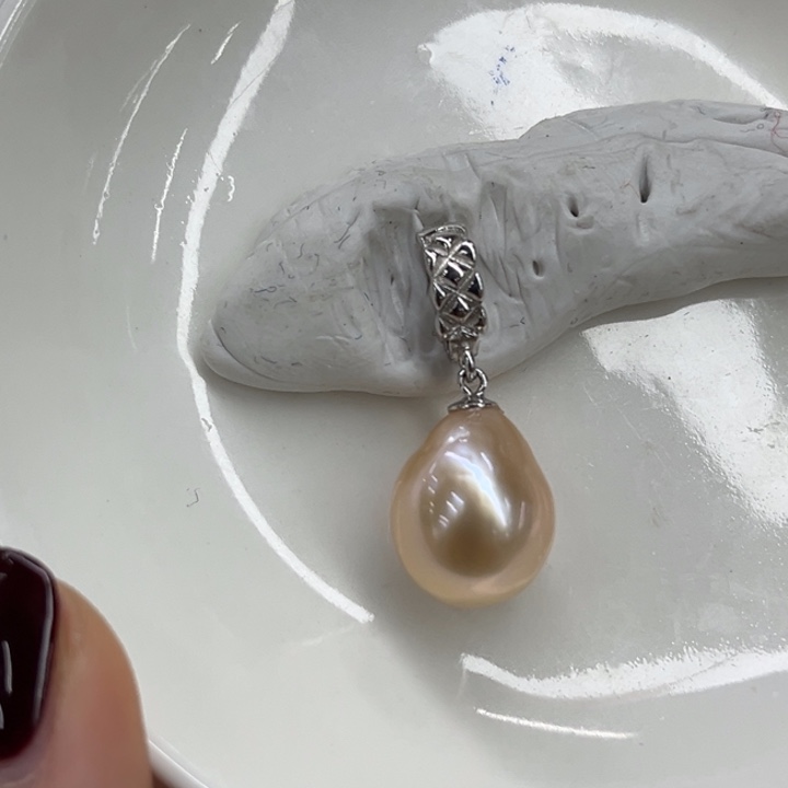 颈饰银S925镶嵌淡水珍珠13-14