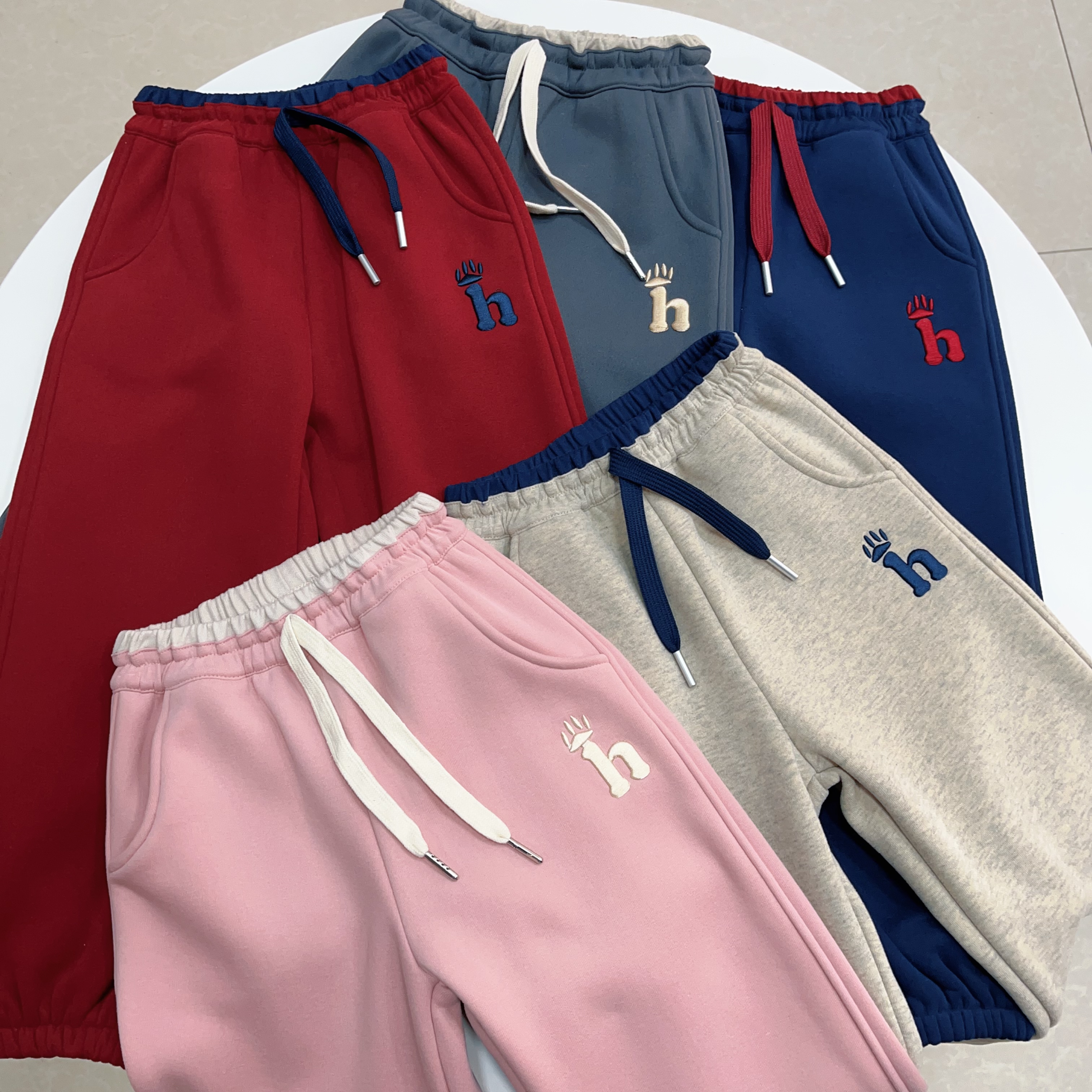 韩版休闲卫裤 裤子 加绒加厚 亲子卫裤 男童女童 小中大童韩版H家