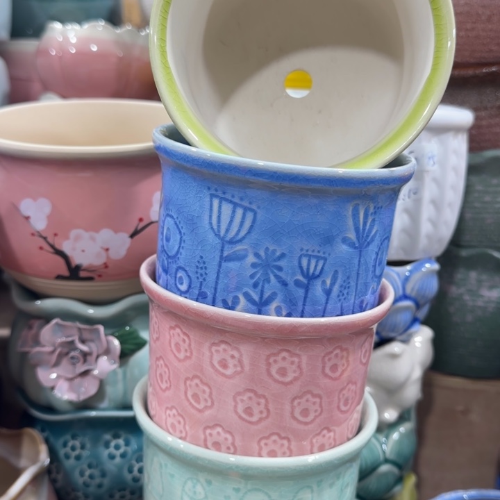 凑9米包邮，有孔，陶瓷花盆