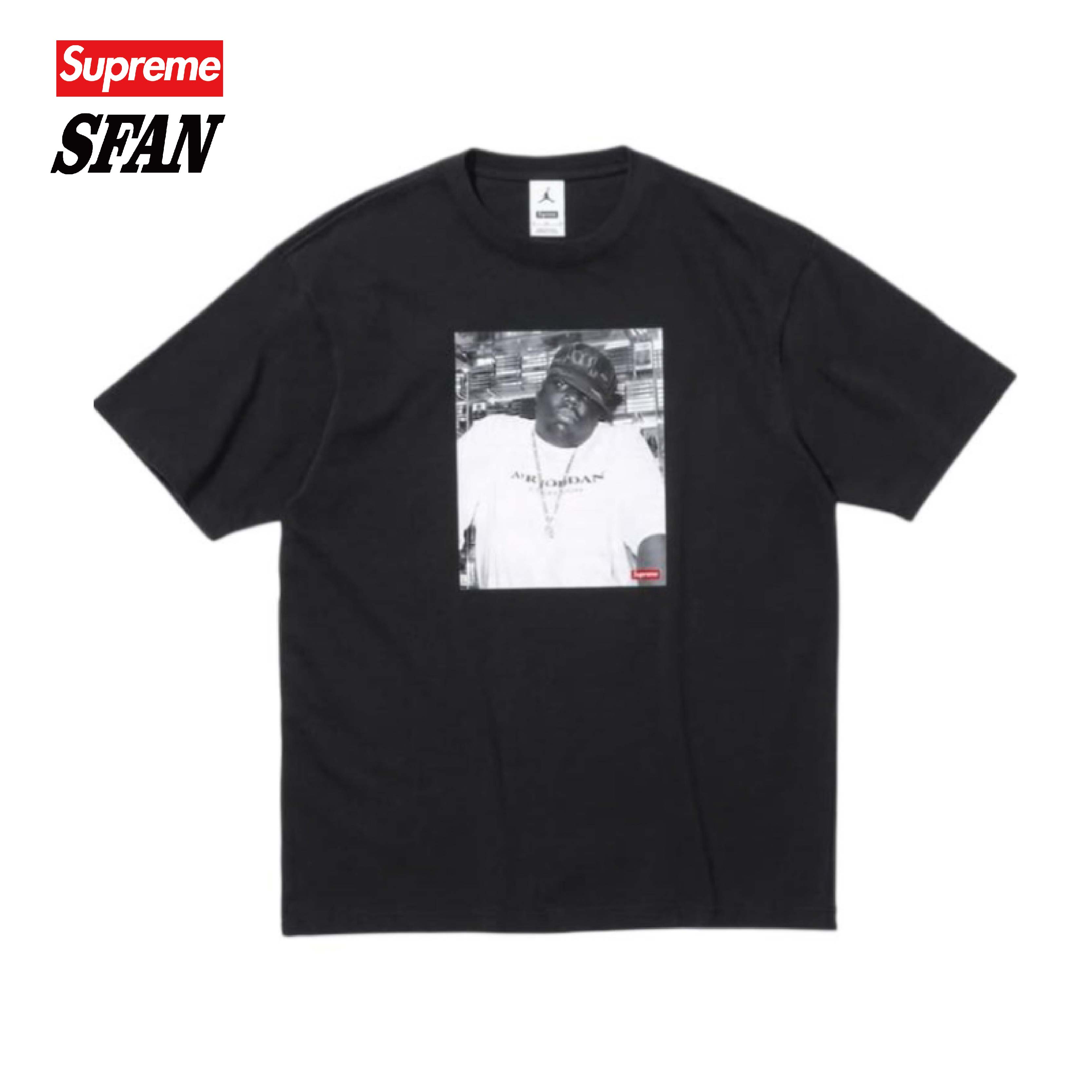 supremeSupreme X AJ联名 人物印花短袖T恤 黑白 男女同款