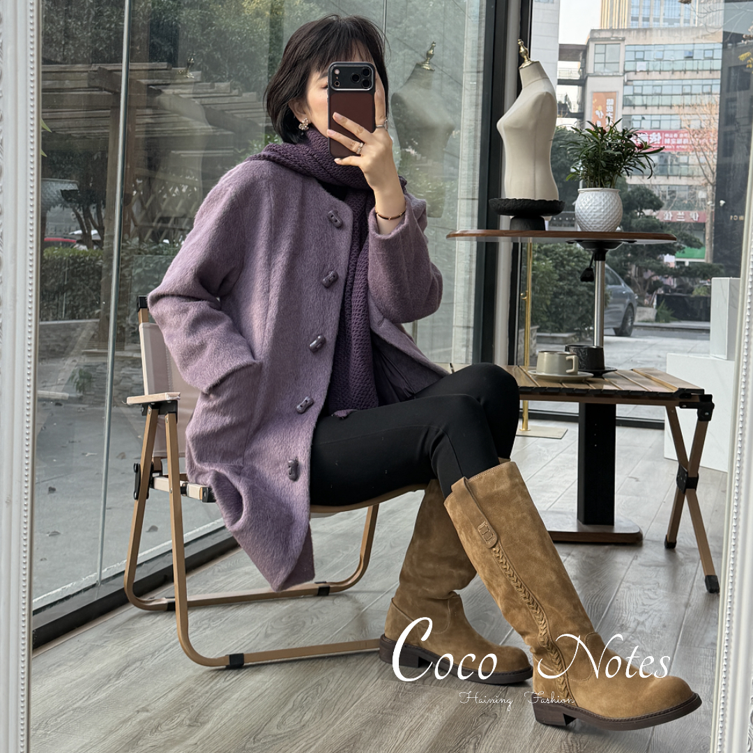  COCO NOTES LD25289【年末晚会】【羊毛拉毛】披肩两用保暖毛呢大衣