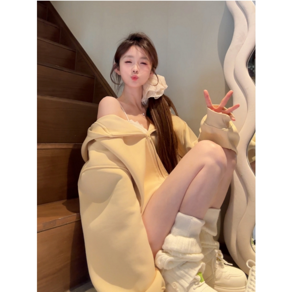 卫衣套装女420g高克重复合空气层开春穿搭卫衣短裤两件套