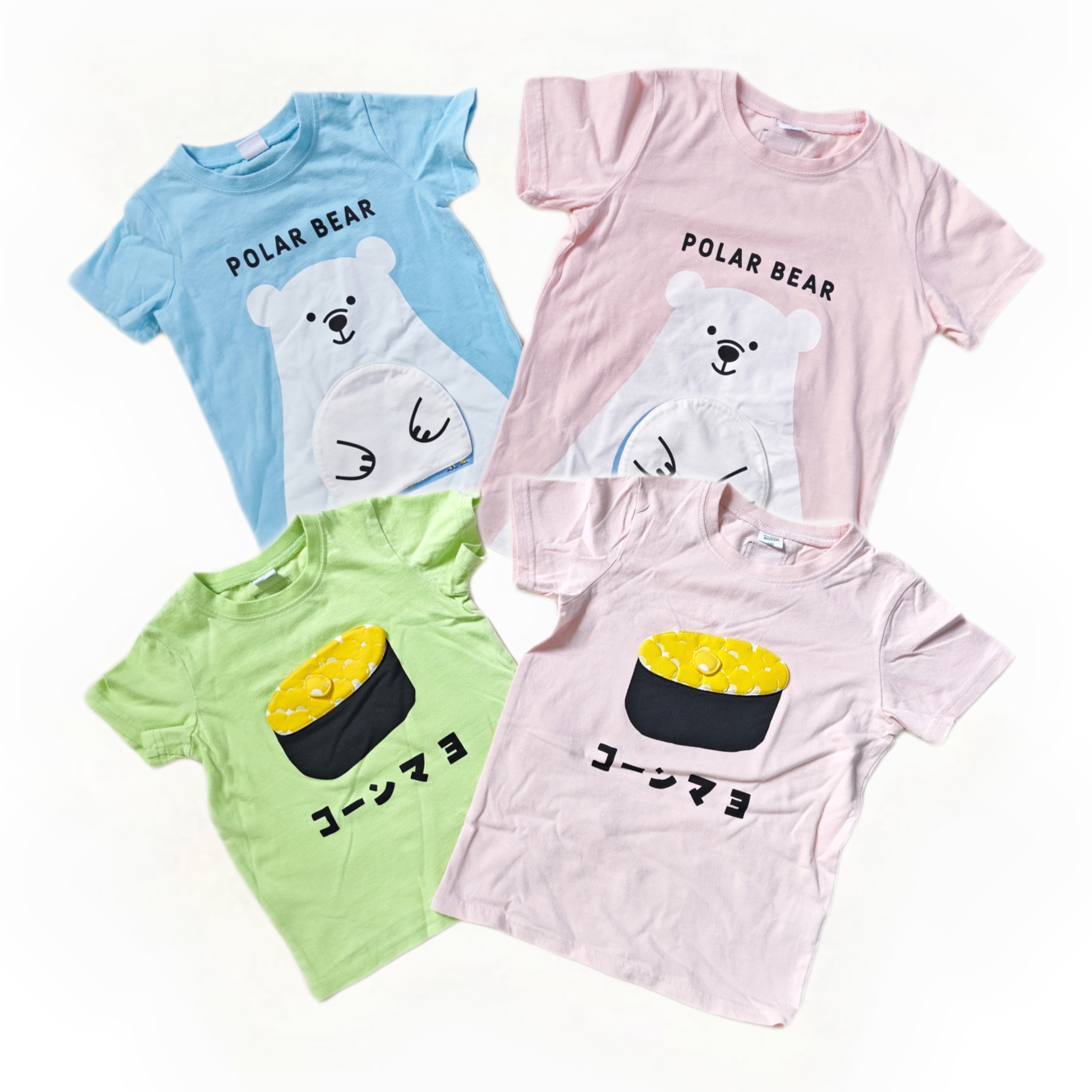 日单cheekro*m趣味卡通T恤知育服柔软立体互动开发儿童夏季