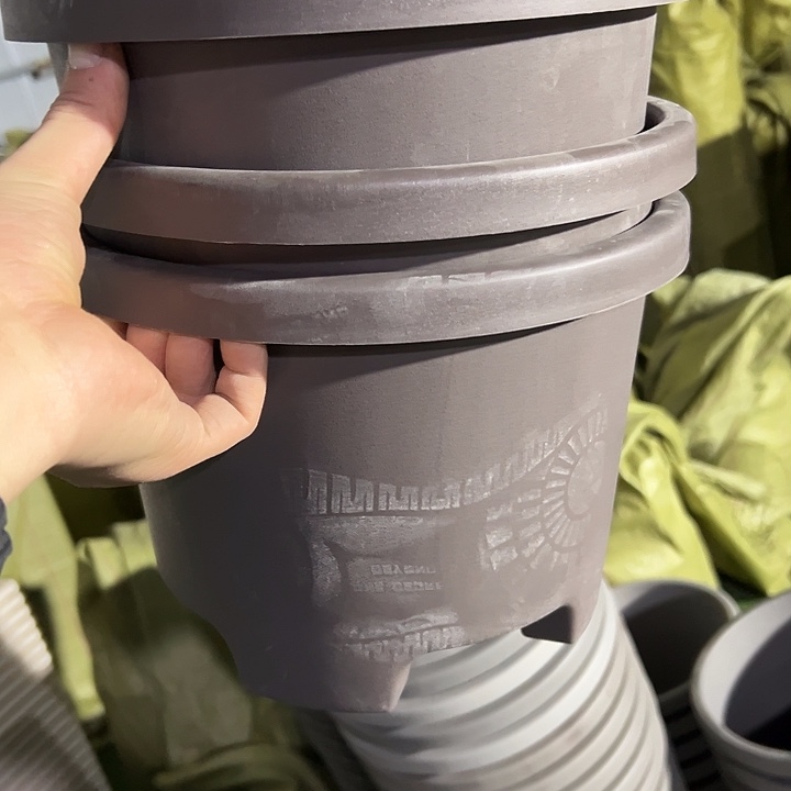 微瑕圆咖色球根外径26高19三个盆