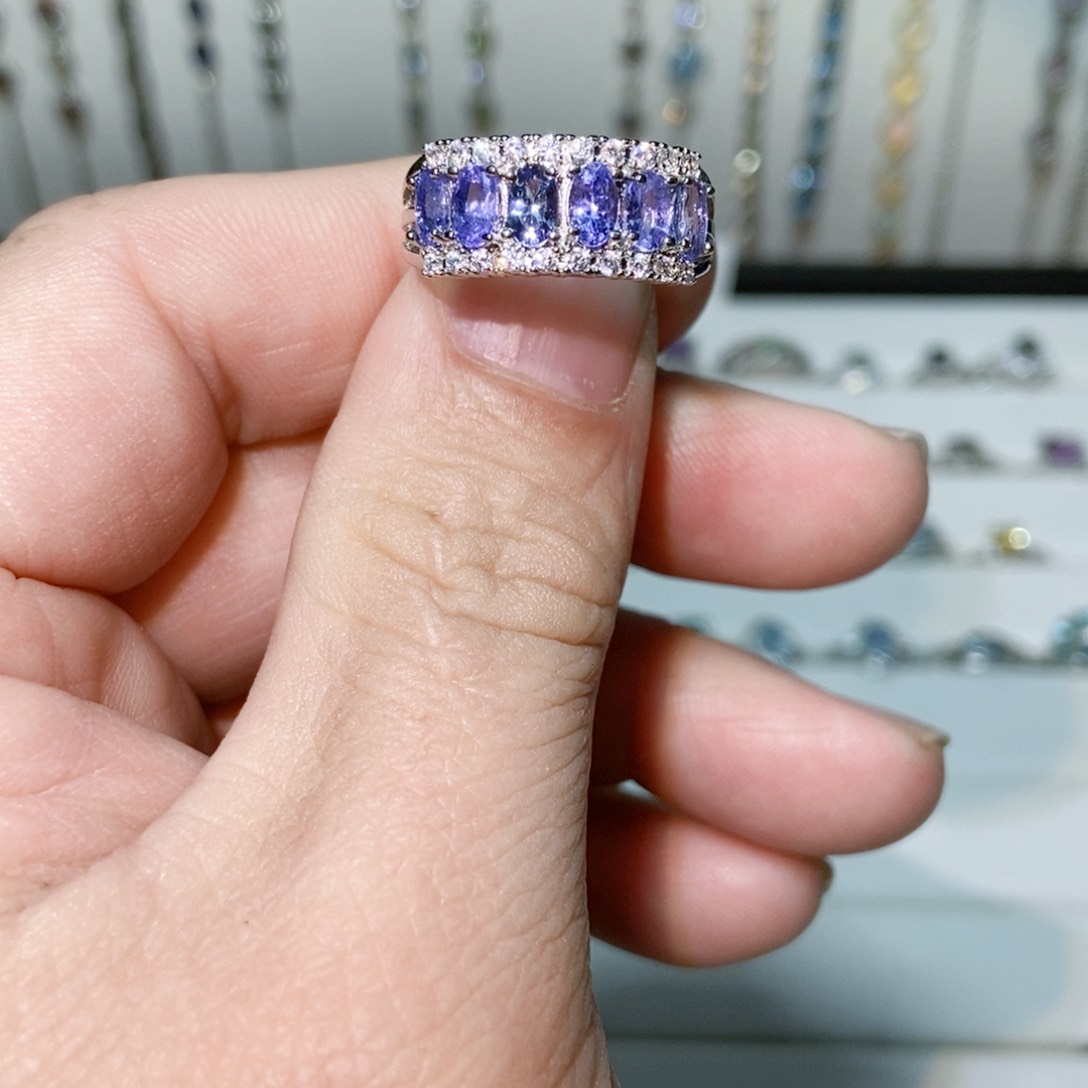绿水晶戒指银S925镶嵌