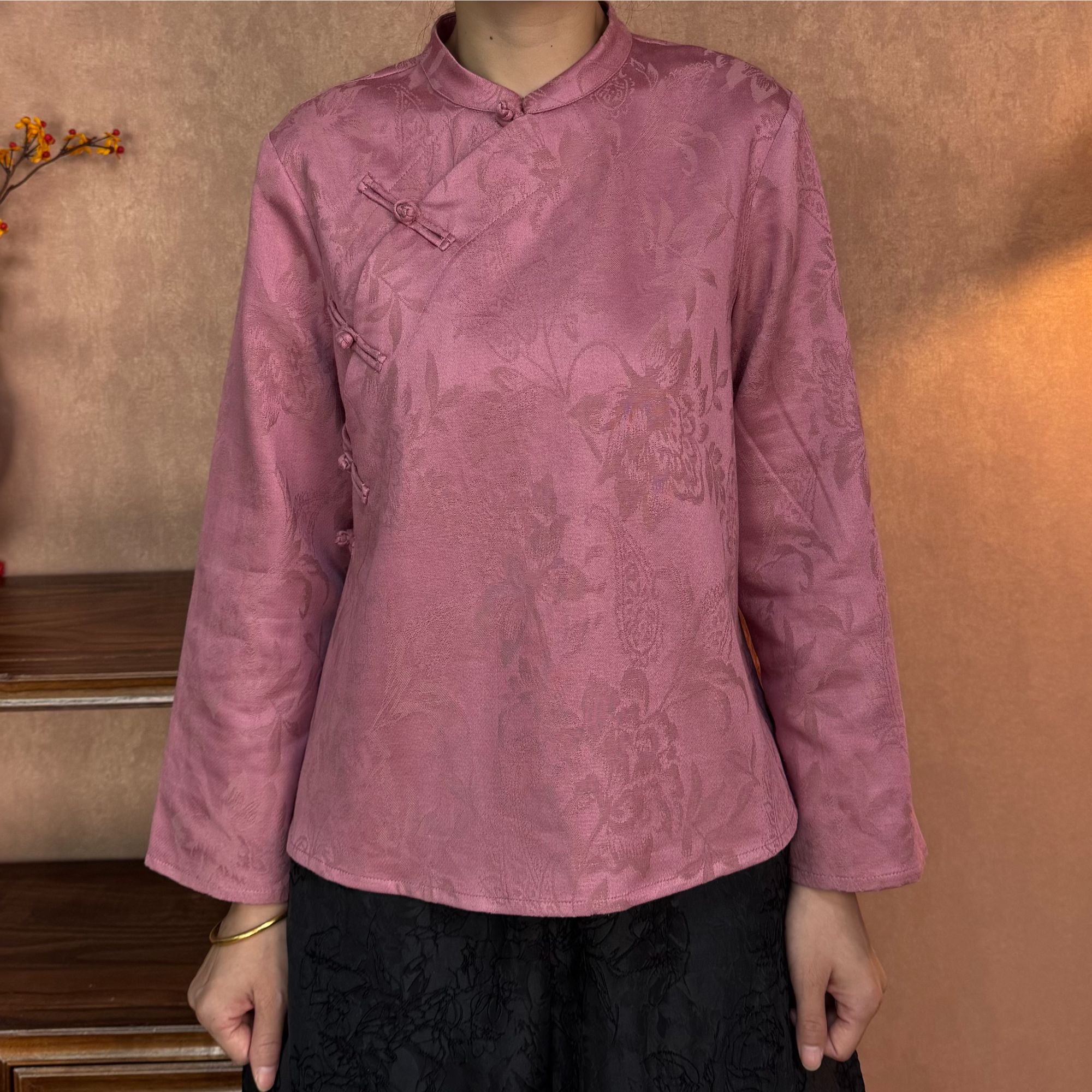 【锦绣芳华】秋款新中式斜门襟立领上衣中式盘扣9分袖女