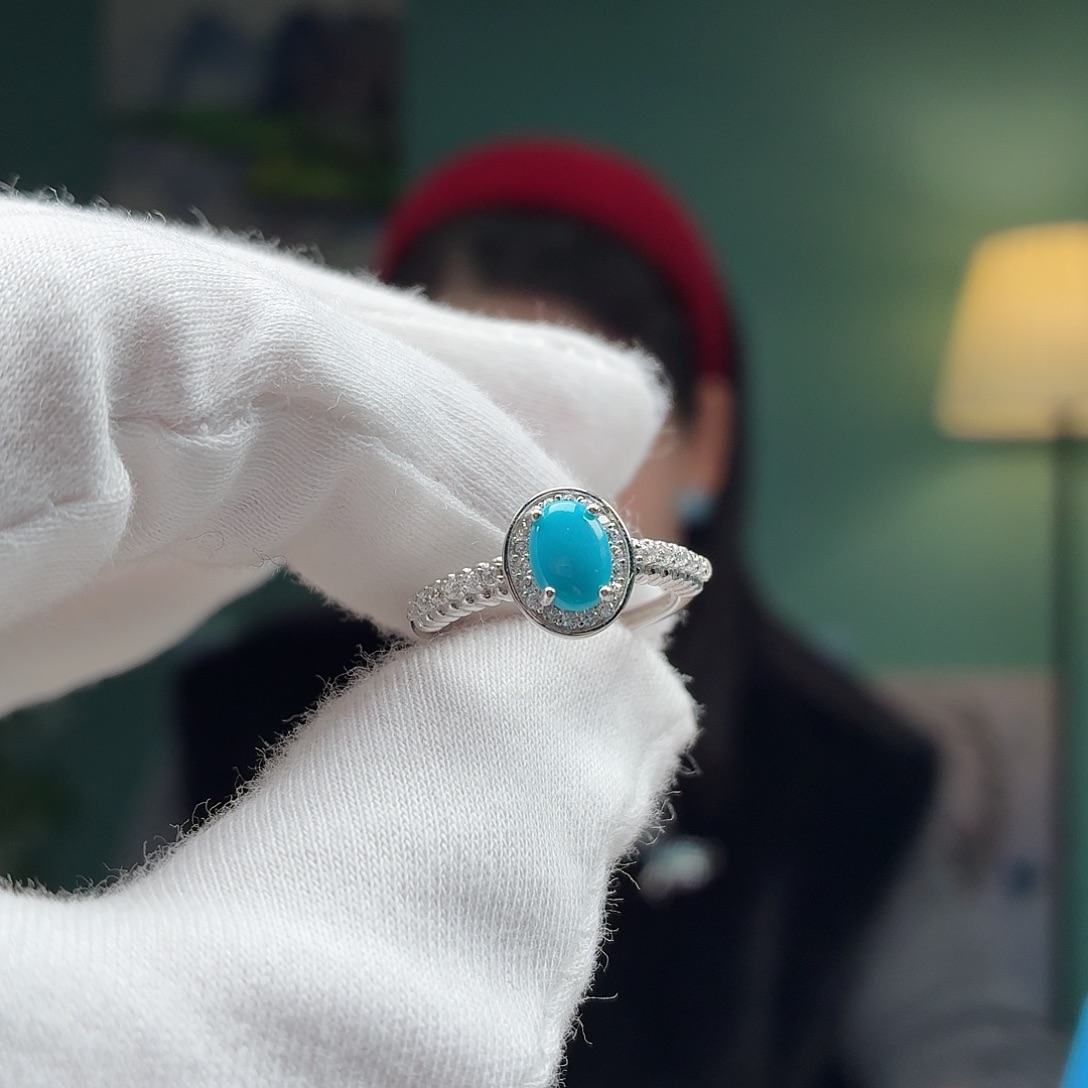 绿松石银S925镶嵌颈饰