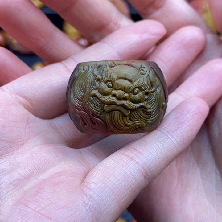 風***雲玛瑙/玉髓未镶嵌扳指战国红扳指