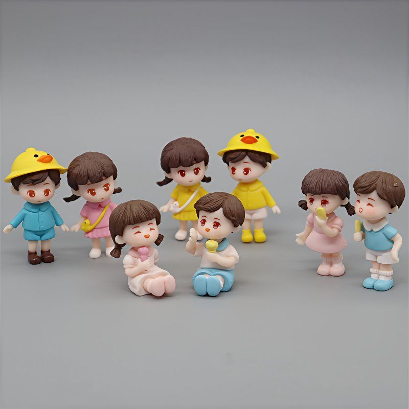 儿童过家家仿真可爱男孩女孩娃娃人偶摆件小公仔卡通情侣拍摄场景