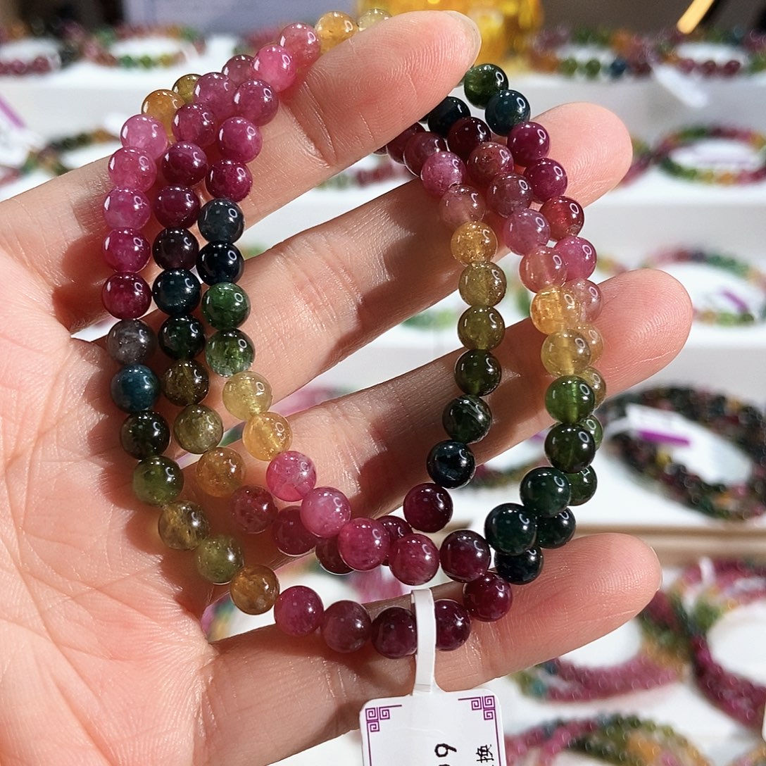 手链未镶嵌碧玺G2293三圈颜色微差