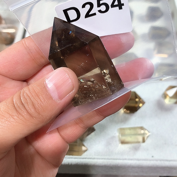 烟晶天然水晶柱子D254未镶嵌用****1