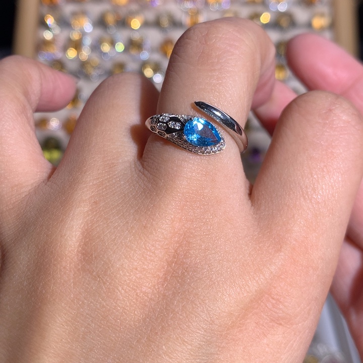 【闪购商品】水晶戒指银S925镶嵌戒指