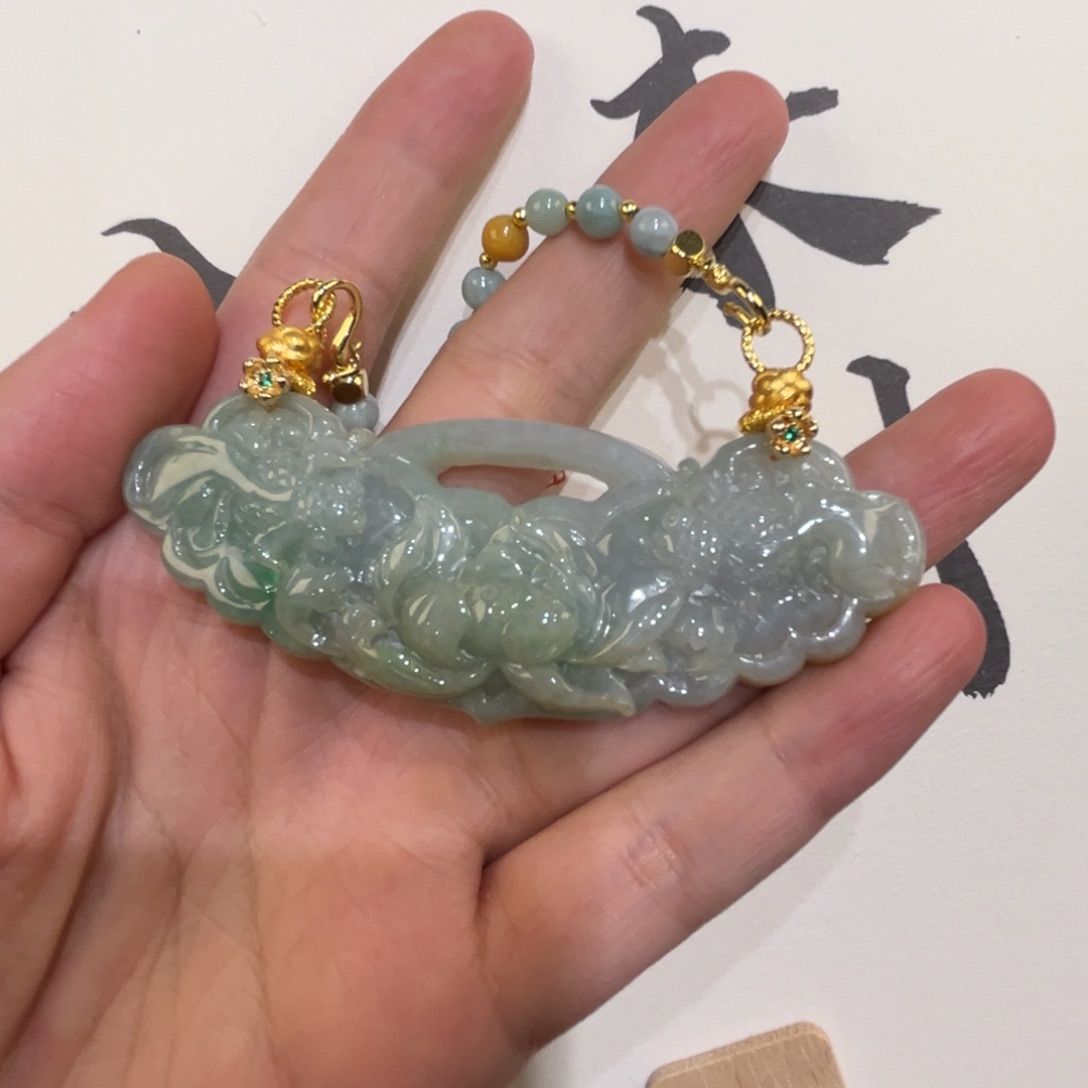 翡翠未镶嵌吊坠(赠链)代编织