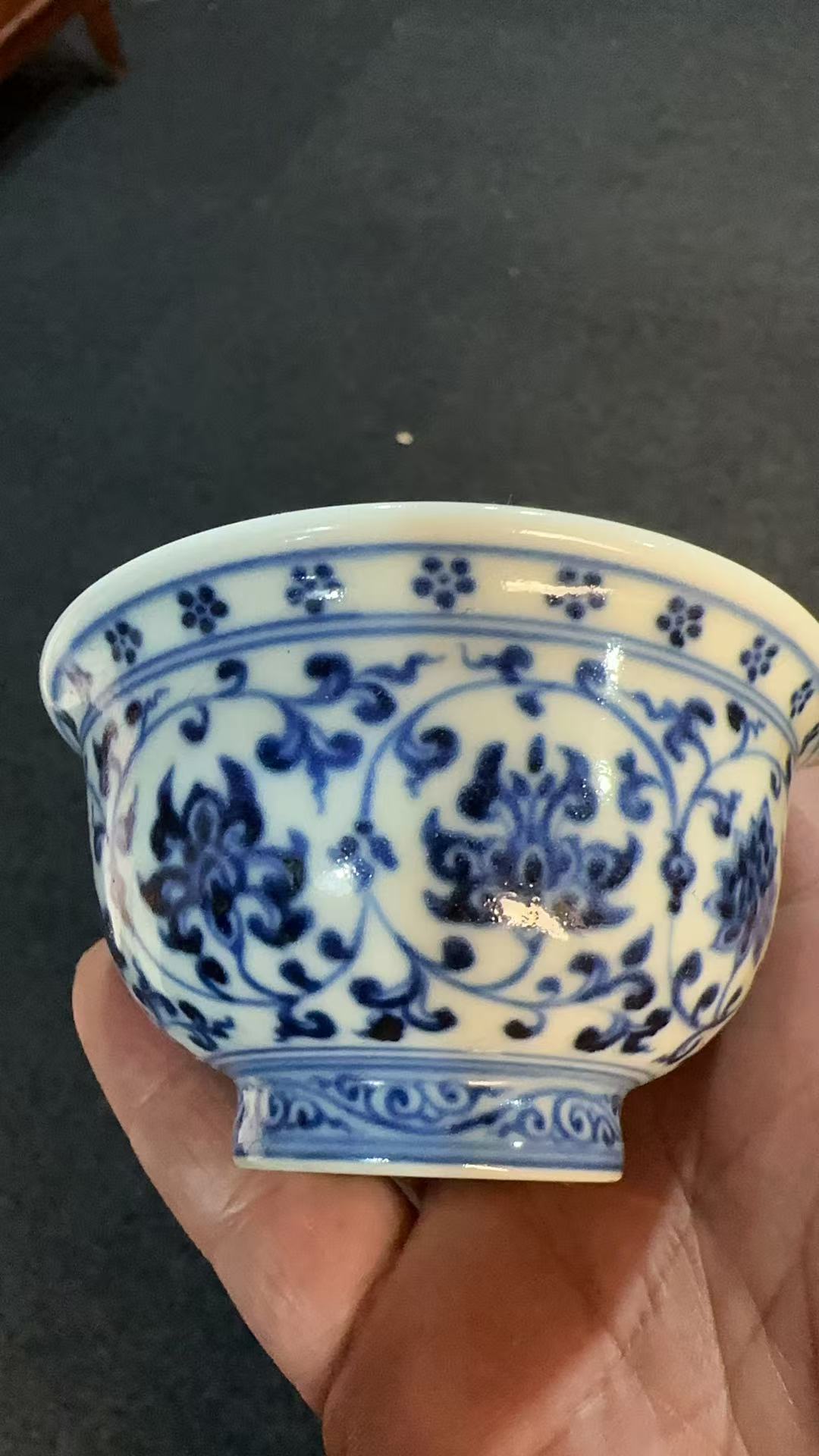 代购链接 青花缠枝莲花卉主人杯