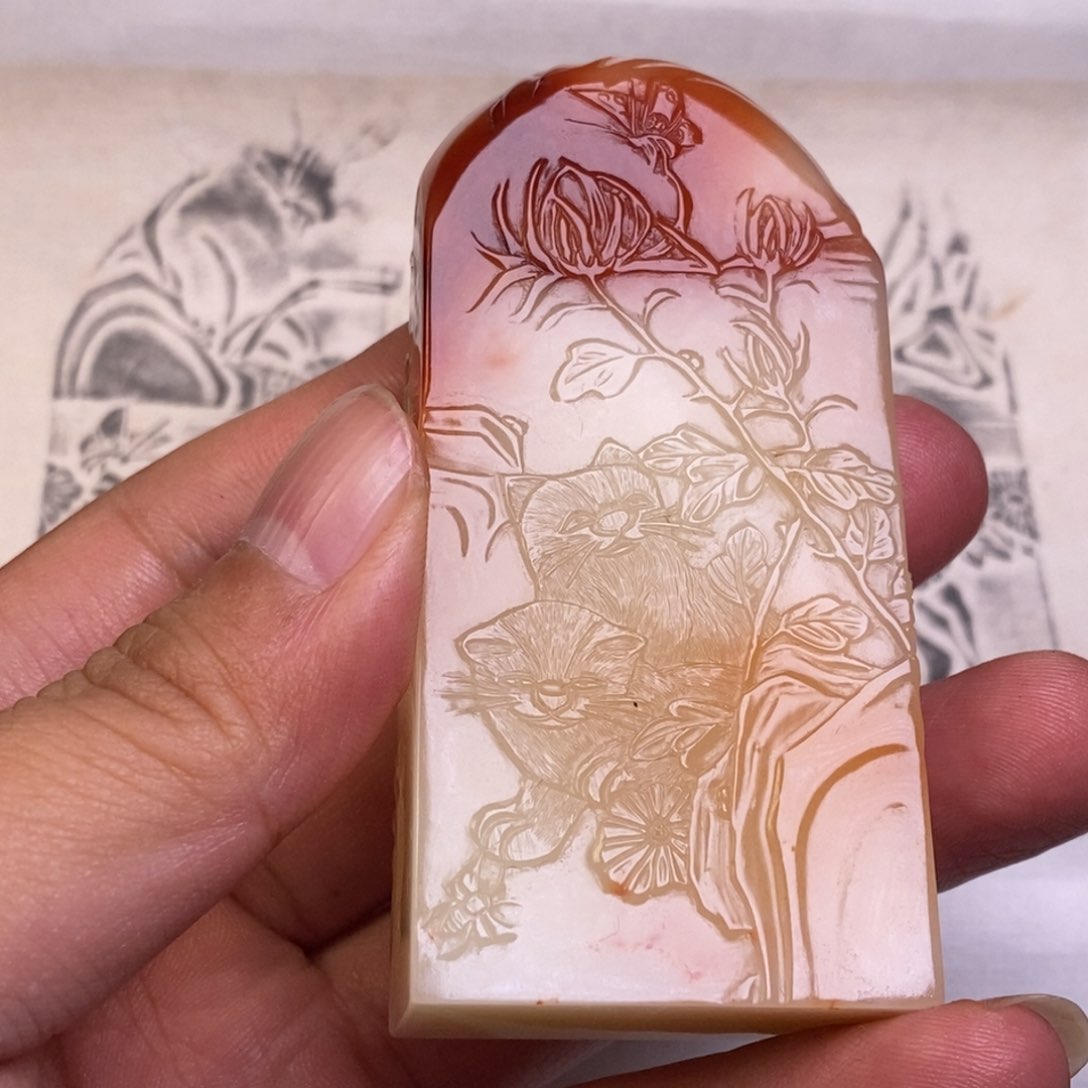 淳****星寿山石收藏作品石