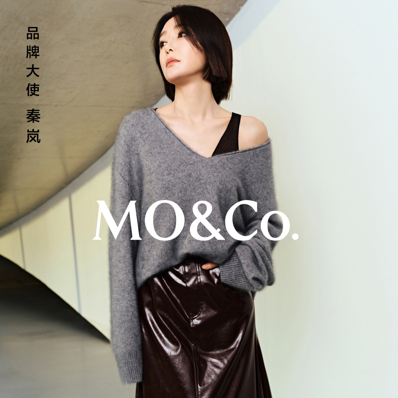 【达人专享】【moco秦岚同款】毛衣冬高比例浣熊毛针织衫MBD4SWT006