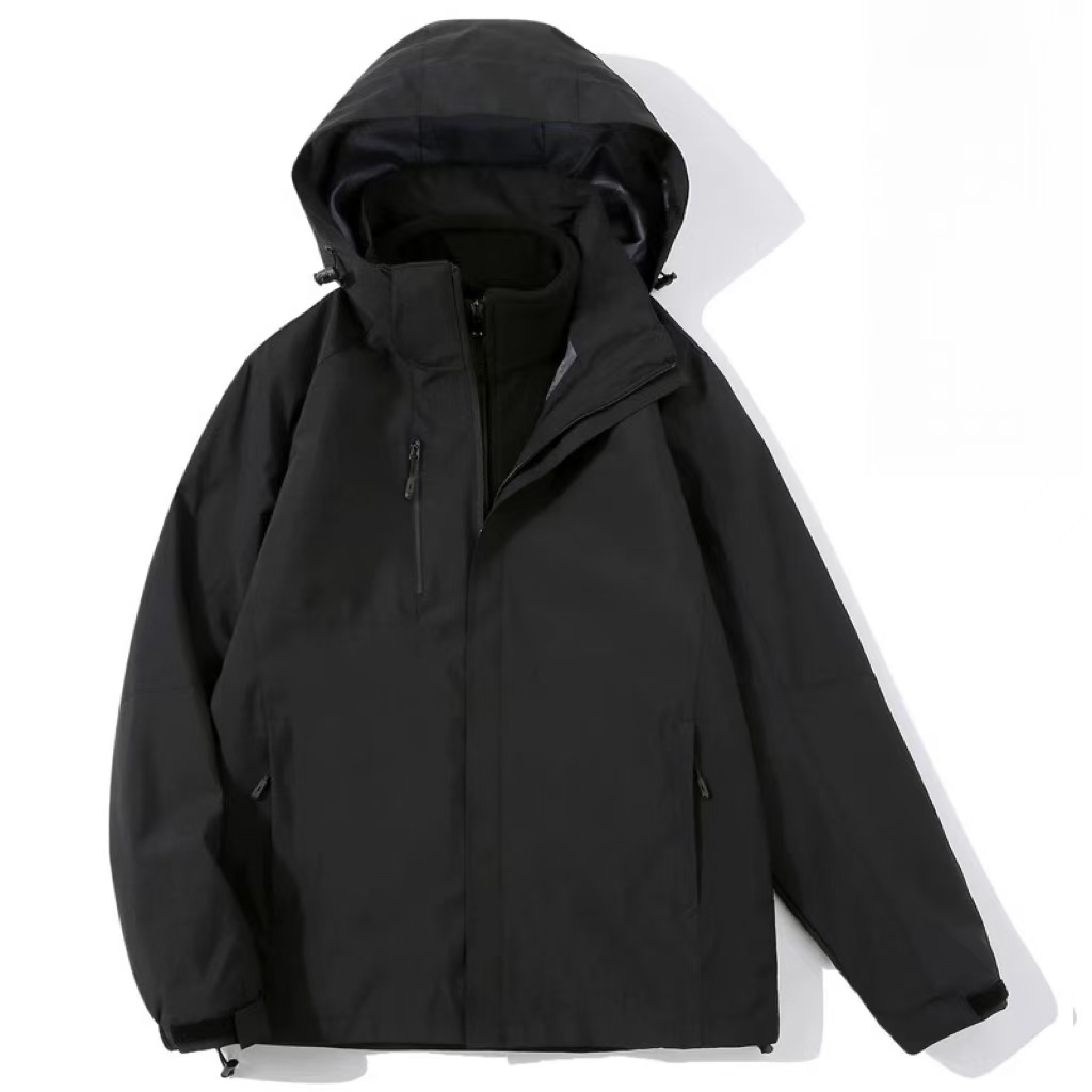 春秋冬户外休闲情侣连帽三合一冲锋衣可拆卸--运动冲锋衣情侣同款