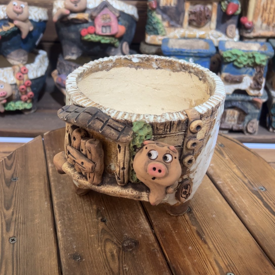 红陶嘻哈多肉花盆