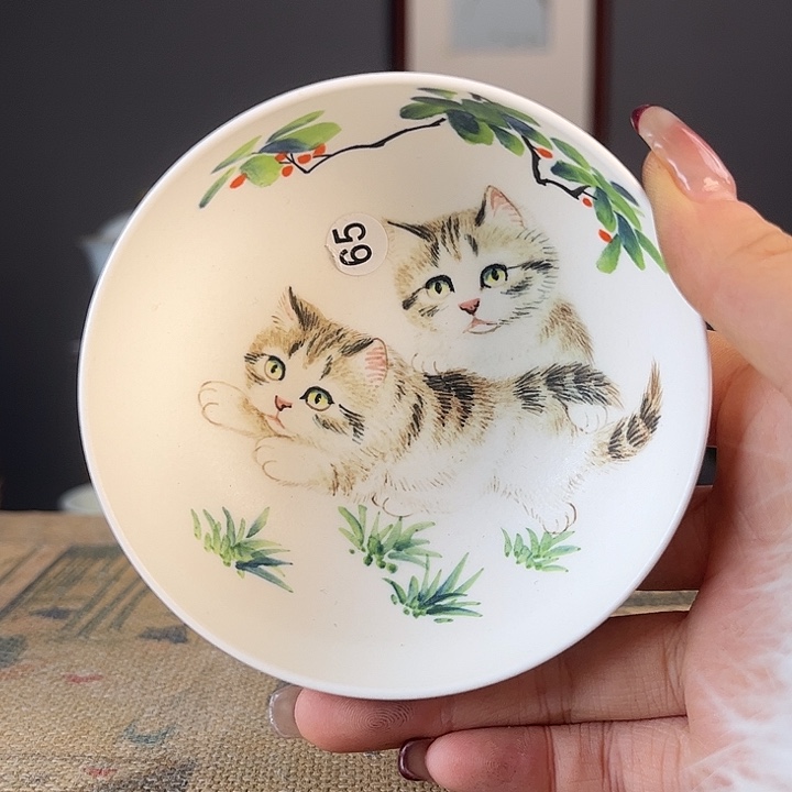 摆件景德柴烧茶杯多人