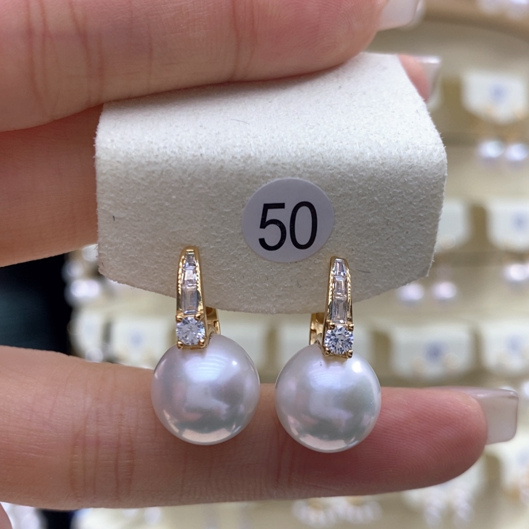 淡水珍珠耳饰银S925镶嵌