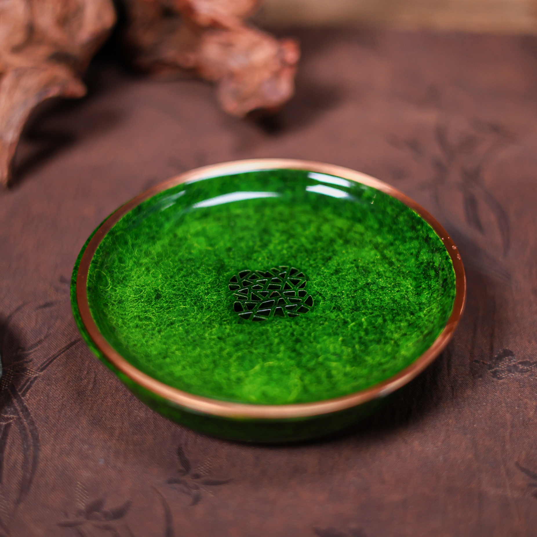 【福器】孔雀绿壶承（N00362）