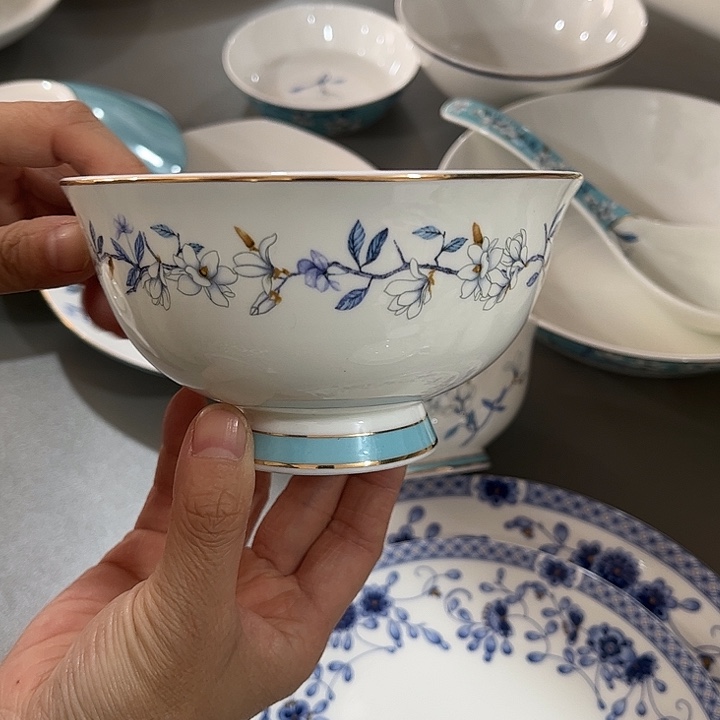 瓷片微瑕骨瓷碗两只装水云间5寸
