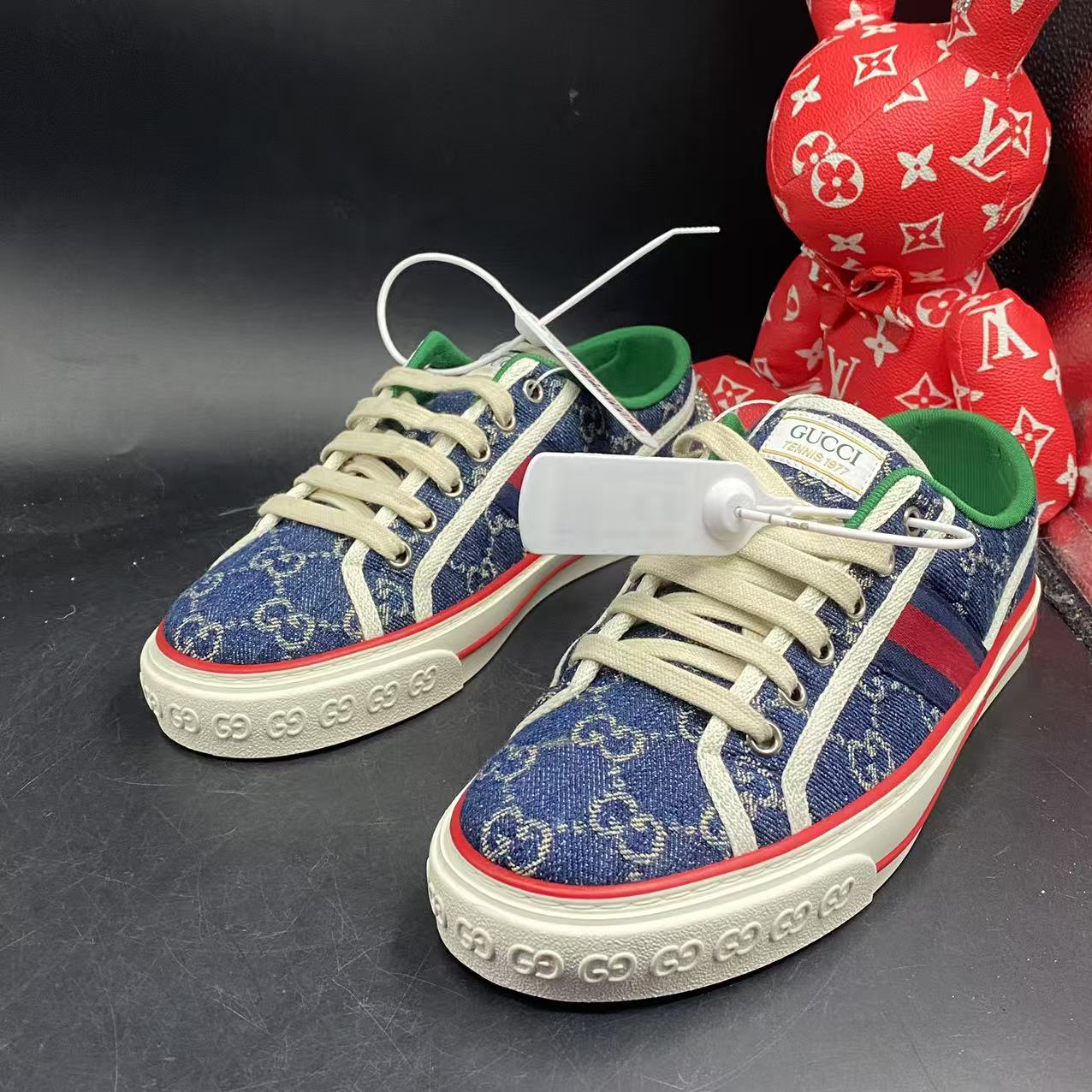 95新 GUCCI/古驰 【聚星优选】蓝牛仔1977帆布板鞋39码zg417
