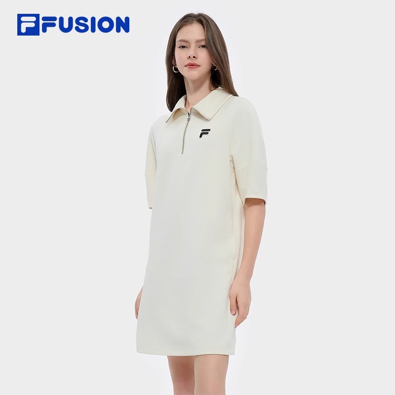 【欧若风】FUSION斐乐女针织连衣裙25夏时尚短袖连身裙T11W523306F