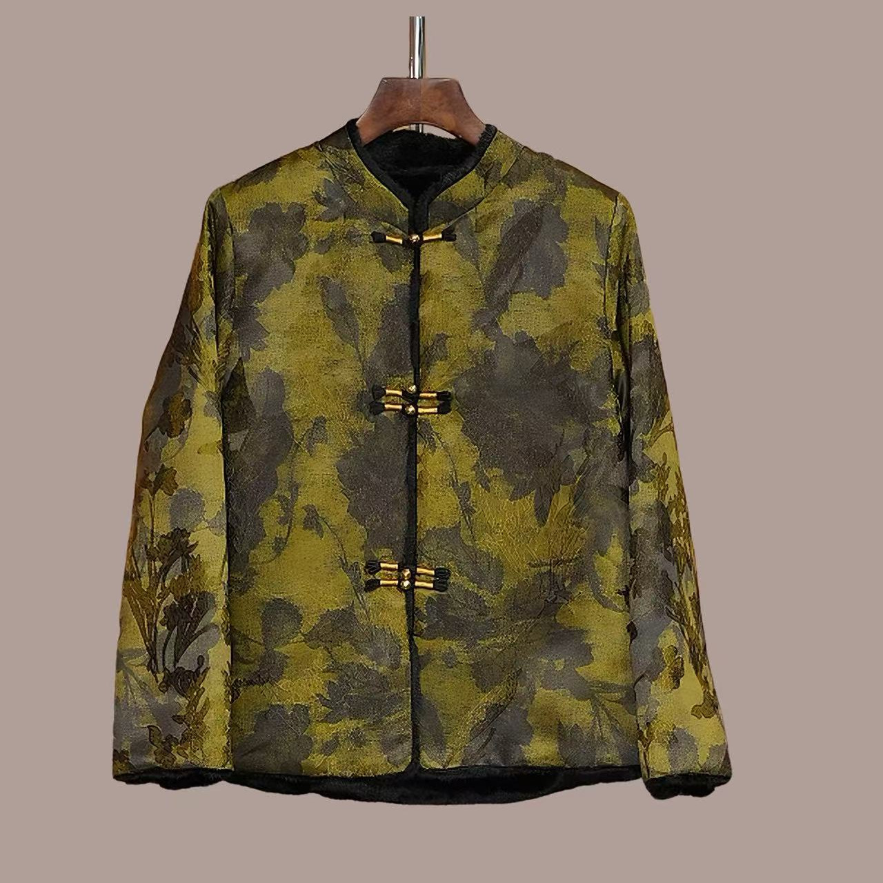 2025冬季新款两面穿新中式国风绝美轻奢、提花拼接毛毛外套