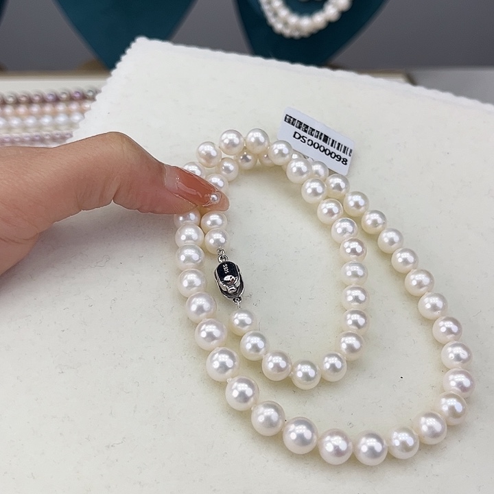 淡水珍珠颈饰银S925镶嵌8➕极光炫彩高品