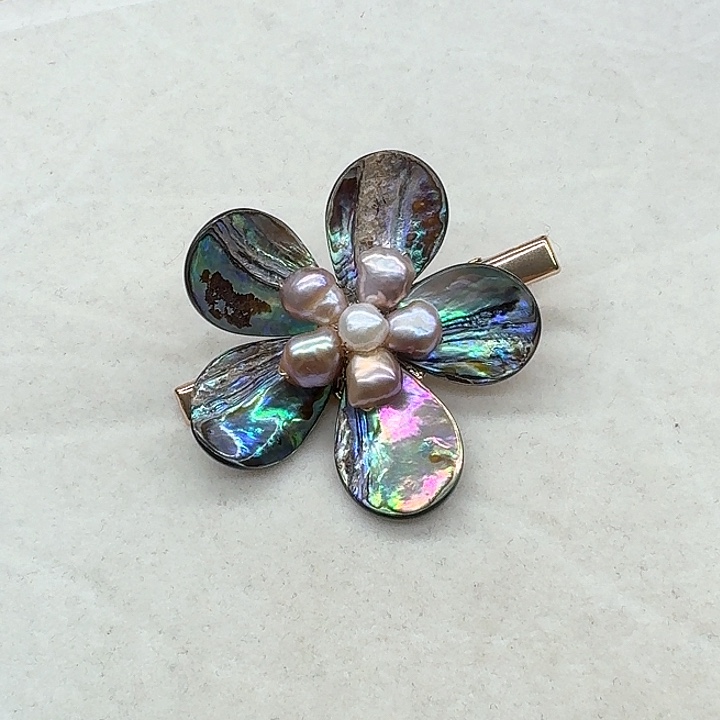 淡水珍珠发饰银S925镶嵌