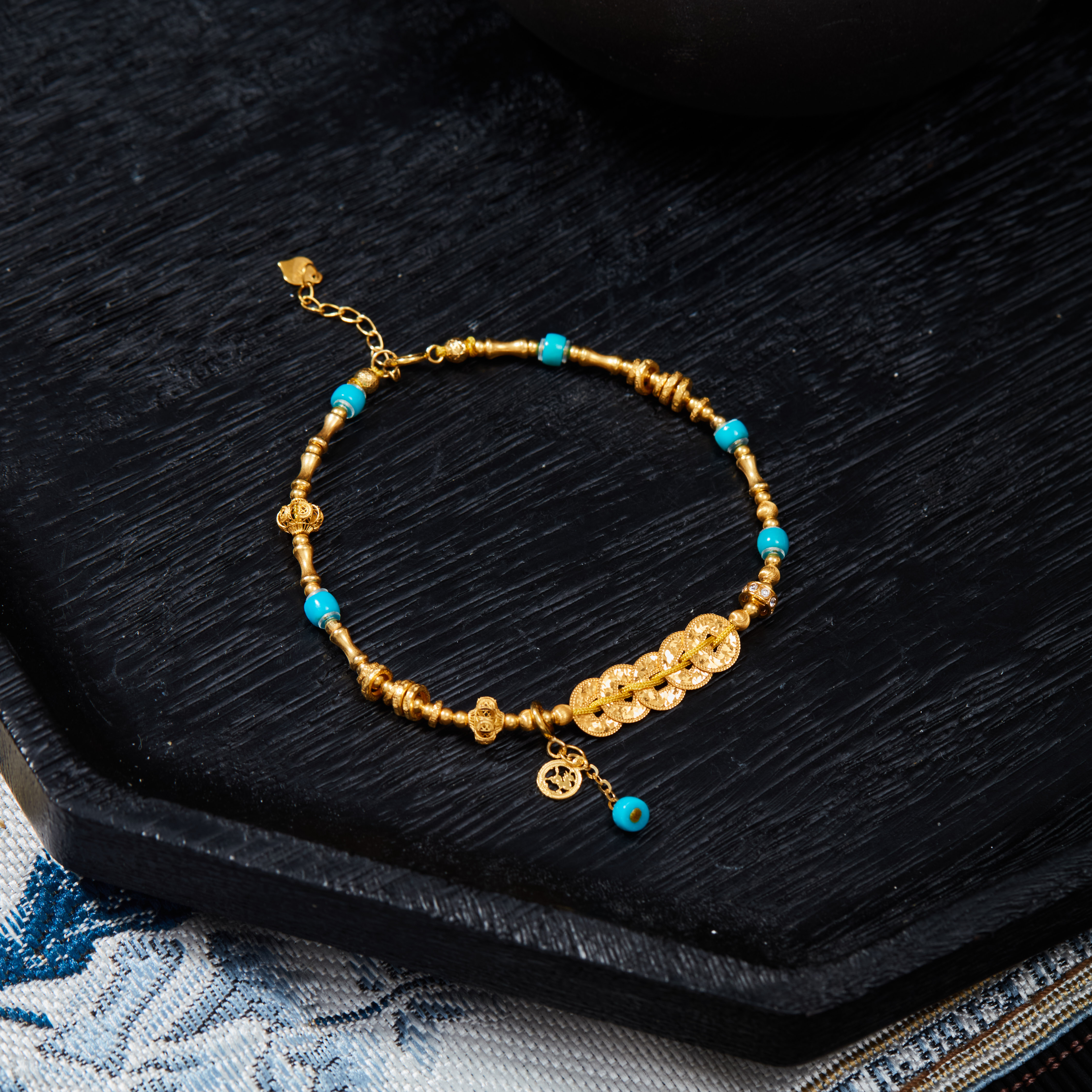 【云上雅岚】财安丨18K绿松手链-多样性发一件-XYGD9991131-B